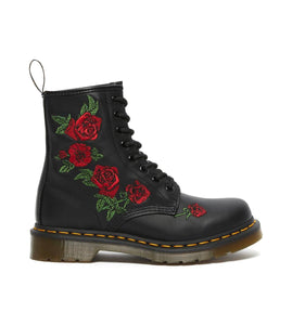 Dr. Martens 1460 Vonda Black Softy T Floral Ankle 8 Eyelet Boot