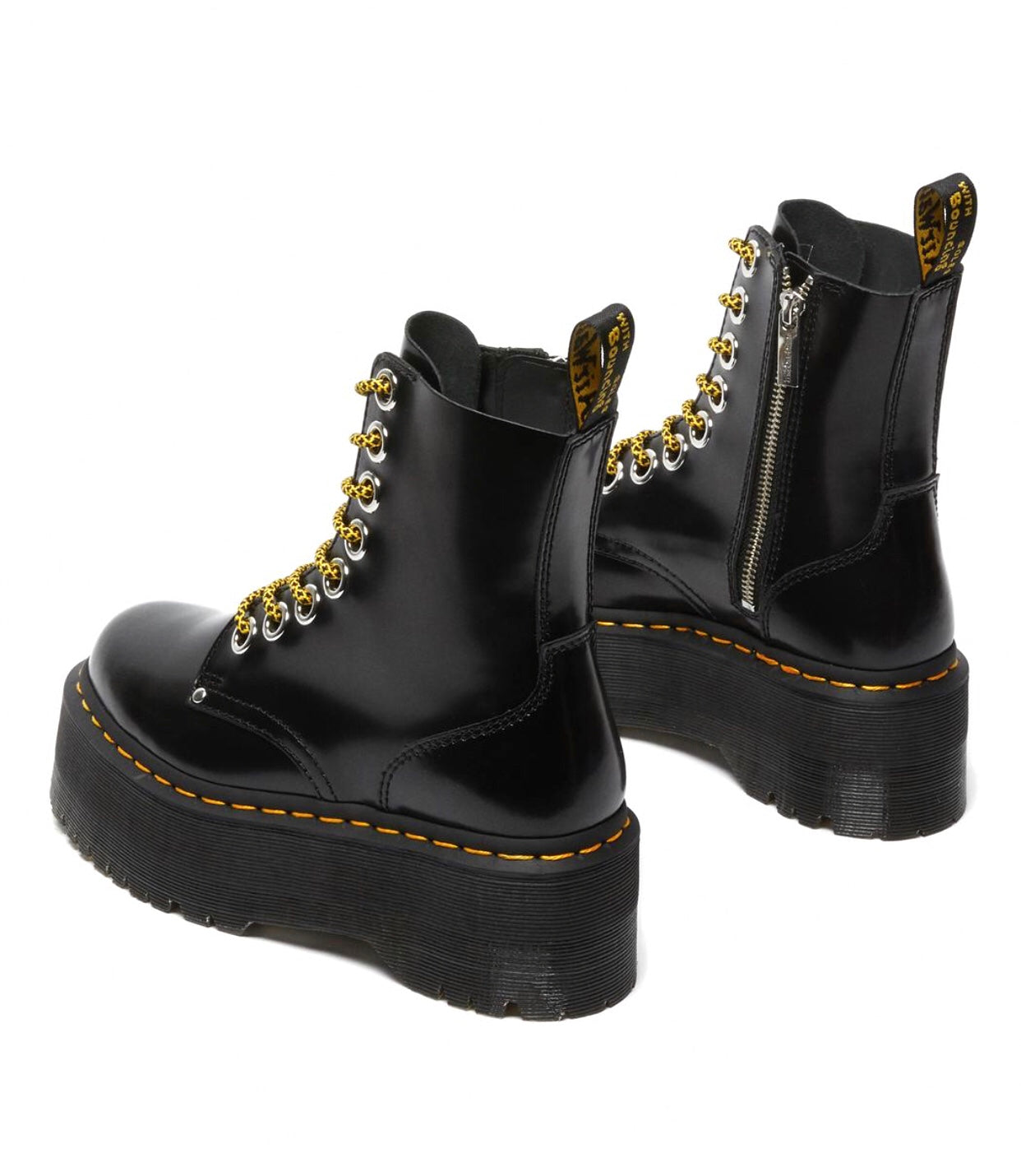 Dr. Martens Jadon Max Black Buttero Zip 8 Eyelet Ankle Boot