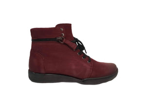 Relax 215-154 Tronchetto Borgogna Burgundy 5 Eyelet Zip Ankle Made In Bosnia