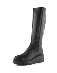 Wonders E-6240 Indios Negro Black Knee High Zip Platform Boot Made In Spain