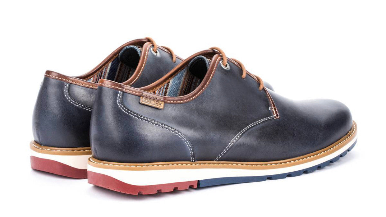 Pikolinos M8J-4195 Nautic Blue Mens 3 Eyelet Lace Up Made In Spain