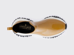 Lemon Jelly Jayden 11 Rusted Gold Chelsea Ankle Vegan Rain Boots Made In Portugal