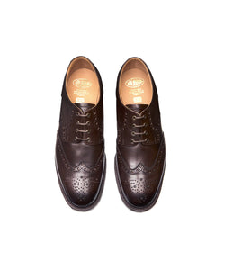 Solovair Walnut Calf Leather 4 Eyelet Gibson Brogue Made In England