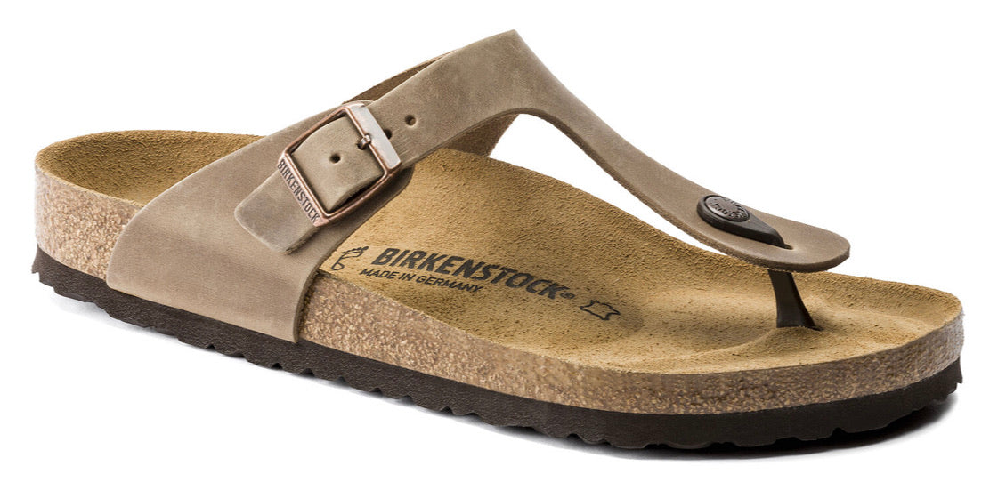 Birkenstock Gizeh Tabacco Brown Oiled Leather Made In Germany