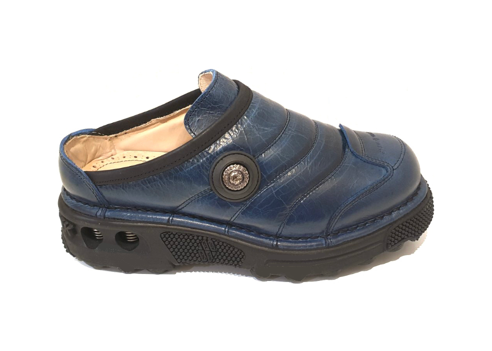 New Rock Azul Blue Leather 298 Piso Platform Slide Made In Spain