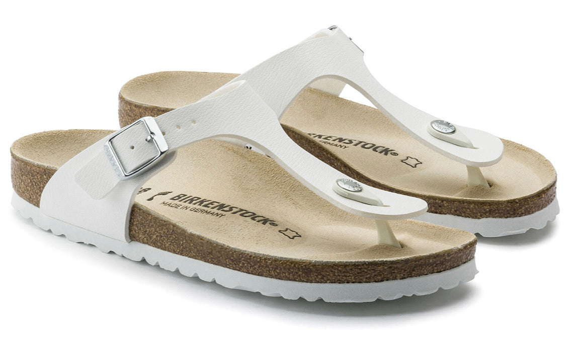 Birkenstock Gizeh White Birko-Flor Made In Germany