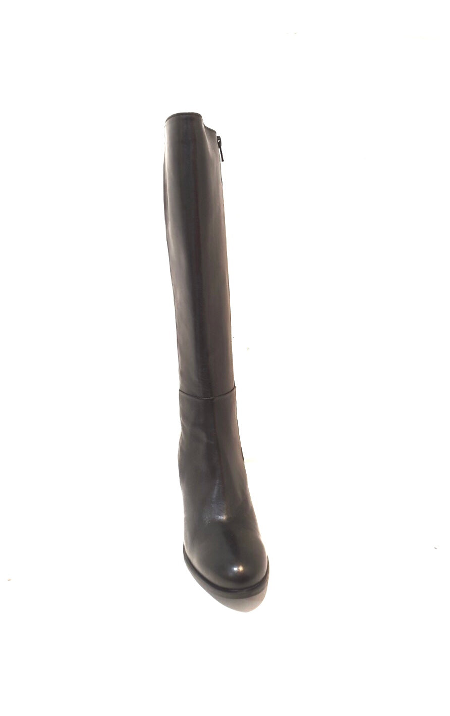 Progetto T250 Black Nero Nappa Knee High Zip Boot Made In Italy