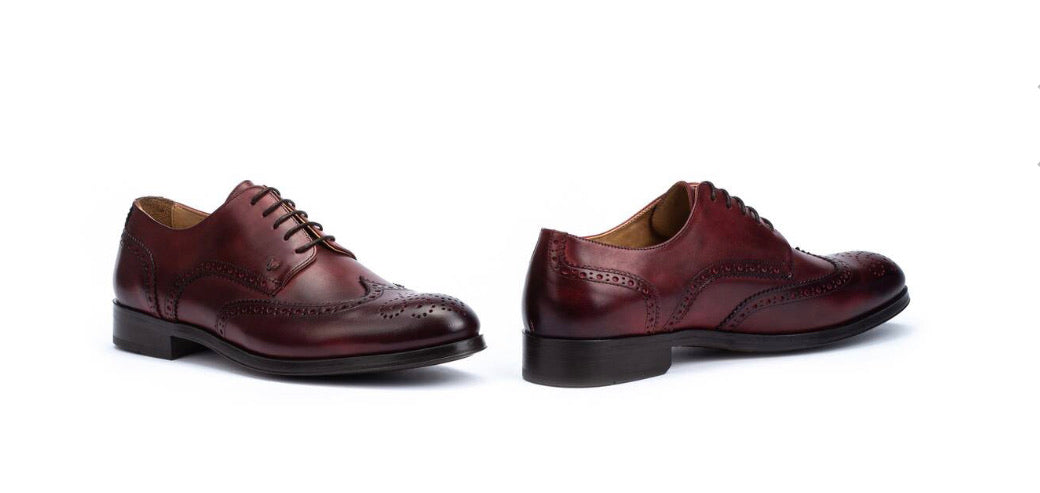 Martinelli 1492-2633EYM Bordeos Burgundy Empire Leather 5 Eyelet Brogue Made In Spain