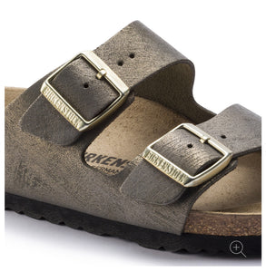 Birkenstock Arizona Washed Metallic Stone Gold Made In Germany