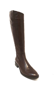 Marco Firenze Peffa T.Moro Macchiato Brown Zip Knee High Boots Made In Italy