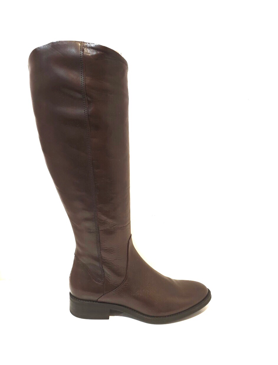 Marco Firenze Peffa T.Moro Macchiato Brown Zip Knee High Boots Made In Italy