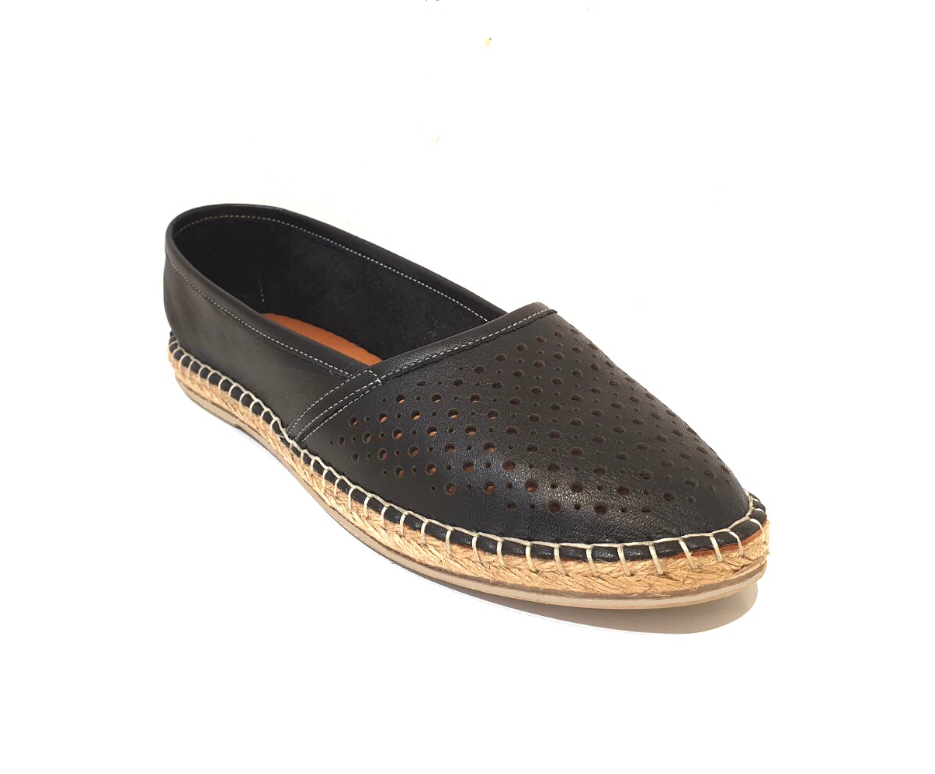 Bueno Tikka Black Perforated Slip On Shoe Made In Turkey