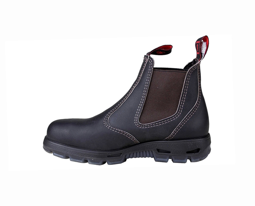 Redback USBOK Claret Brown Steel Toe Chelsea Boot Made In Australia