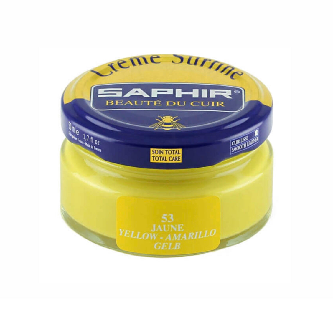 Saphir Jaune Yellow Renovating Cream Polish 50ml Made In France