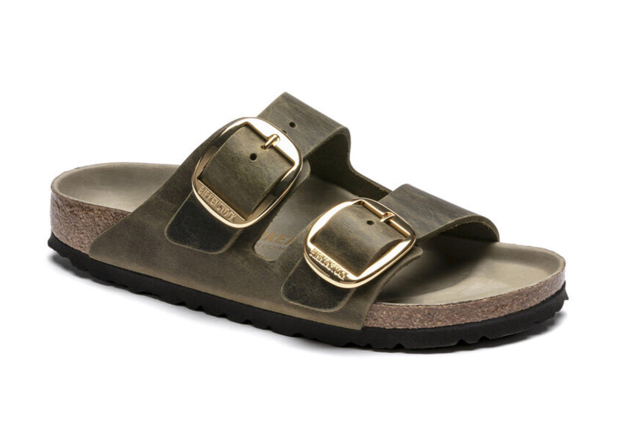 Birkenstock Arizona Big Buckle Jade Oiled Leather Made In Germany
