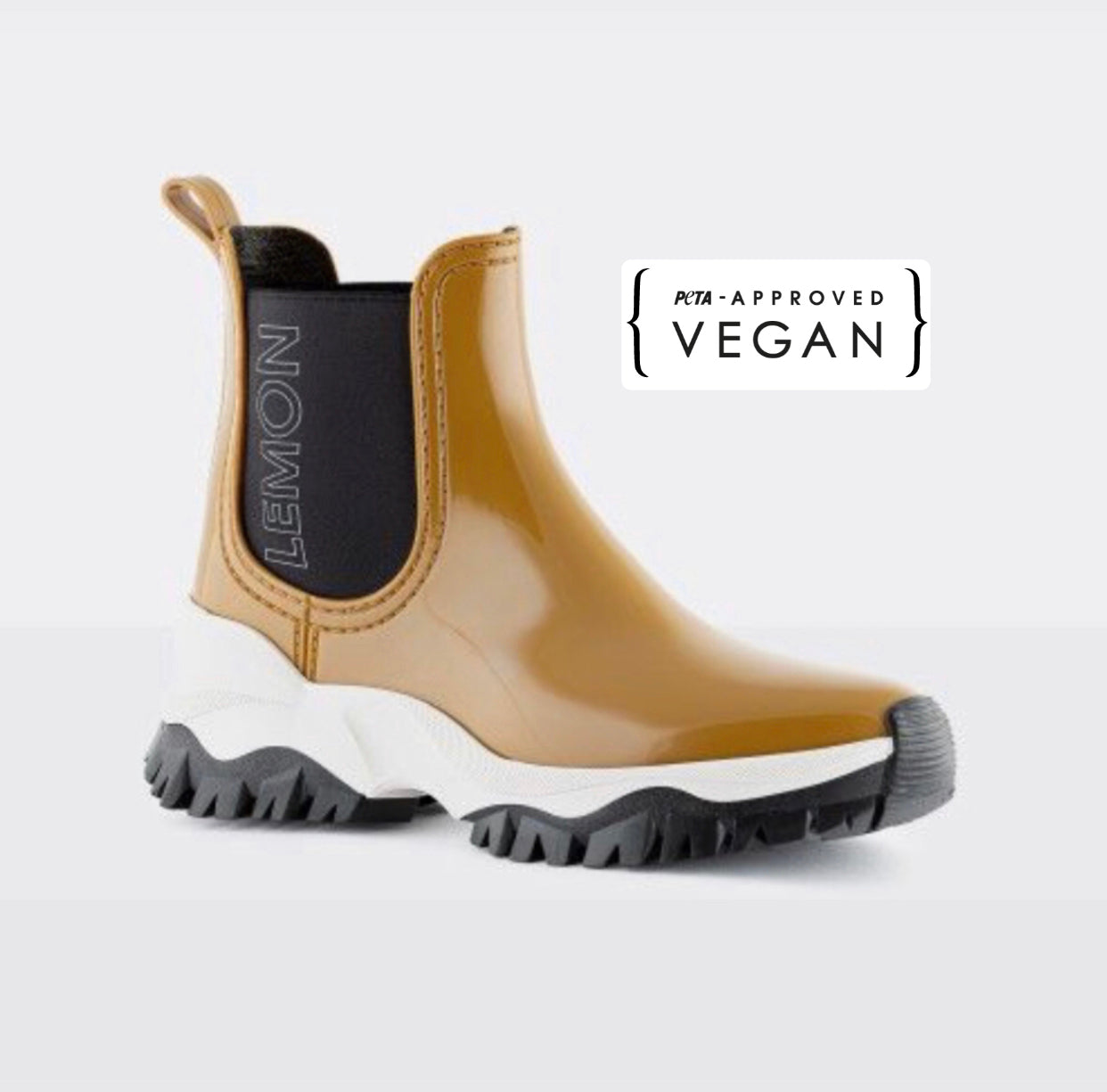 Lemon Jelly Jayden 11 Rusted Gold Chelsea Ankle Vegan Rain Boots Made In Portugal