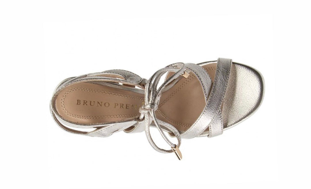 Bruno Premi K1904P Laminato Acciaio Metallic Dark Silver Strappy Heels