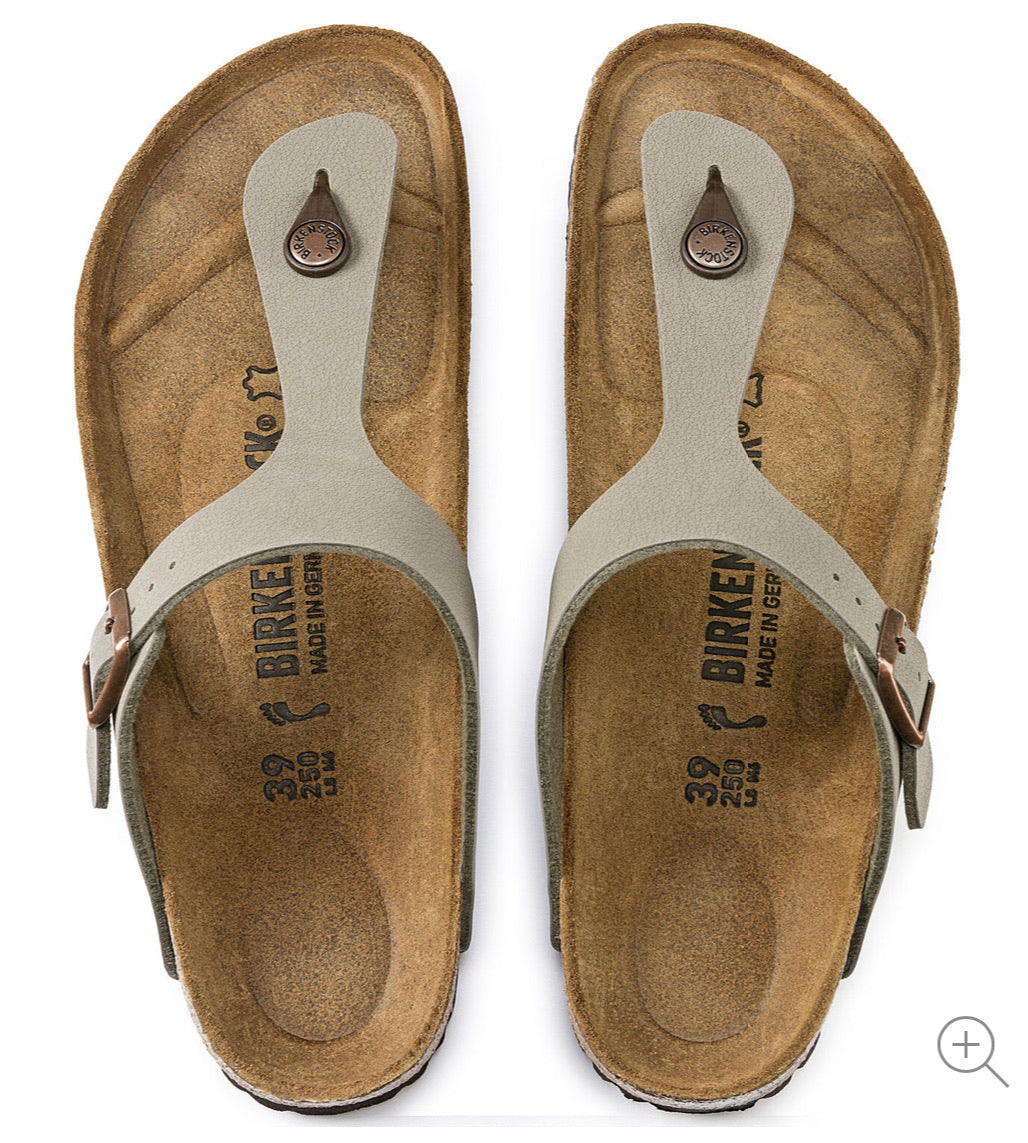 Birkenstock Gizeh Stone Nubuck Birko-Flor Made In Germany