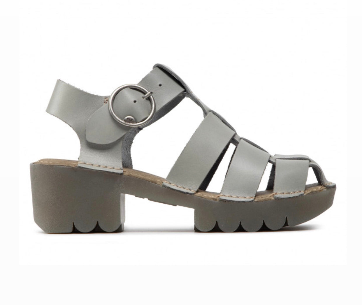 Fly London Emme511Fly Cloud Grey Bridle Sandal Made In Portugal