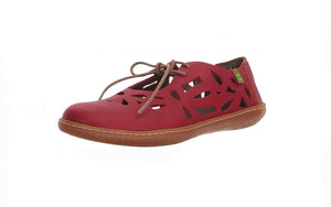 El Naturalista 5271 Tibet Red Perforated Leather 2 Eyelet Shoe Made In Spain