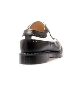 Solovair Black & White Hi-Shine 5 Eyelet American Brogue Shoe Made In England