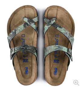 Papillio By Birkenstock Tabora Damask Petrol Soft Footbed Made In Portugal