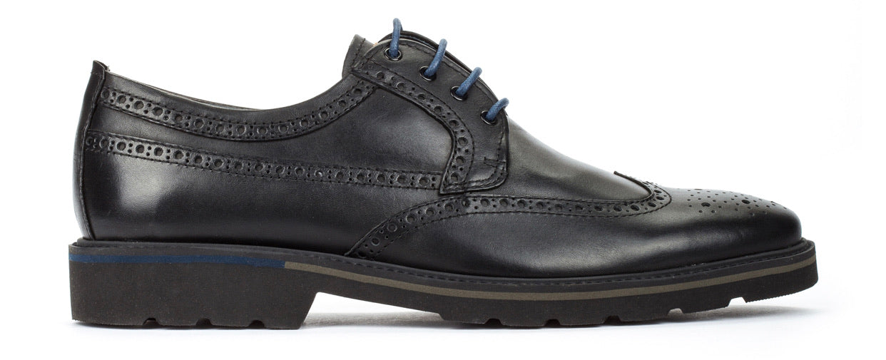 Pikolinos M9M-4226C1 Black Mens Brogue 4 Eyelet Lace Up Made In Spain