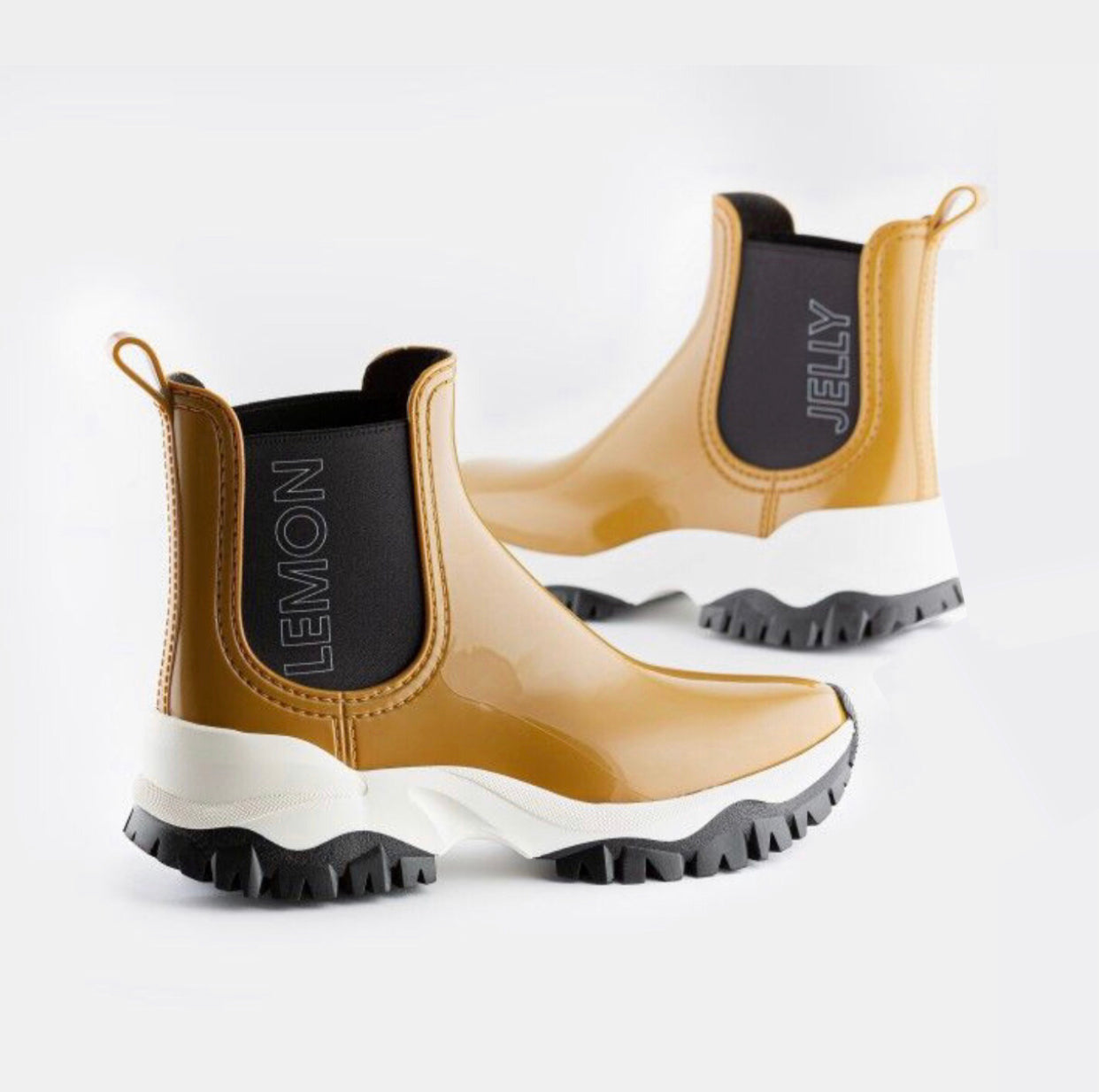 Lemon Jelly Jayden 11 Rusted Gold Chelsea Ankle Vegan Rain Boots Made In Portugal