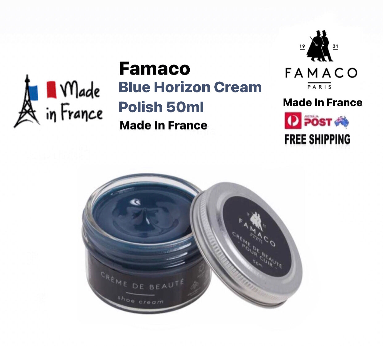 Famaco Blue Horizon Cream Polish 50ml Made In France