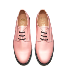 Solovair Iridescent Pink Hi-Shine 3 Eyelet Gibson Shoe Made In England