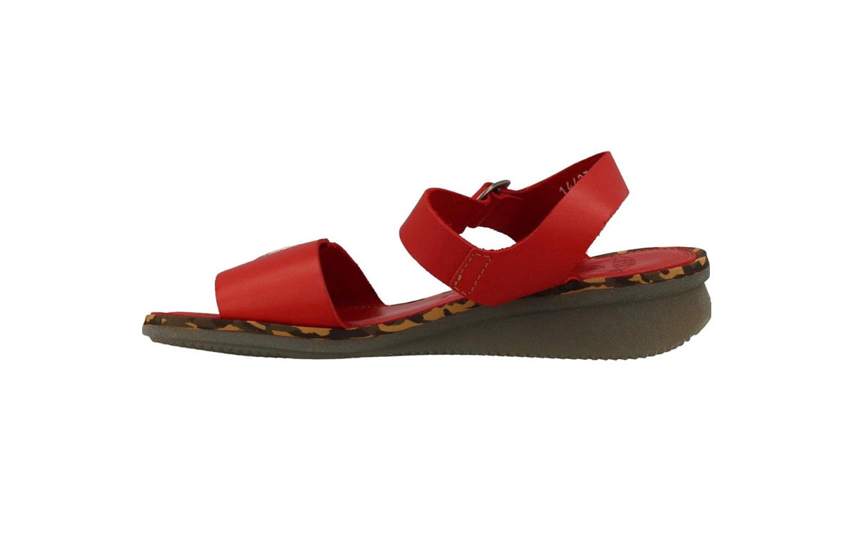 Fly London Comb230Fly Scarlet Women's Wedges Open Toe Sandals Made In Portugal