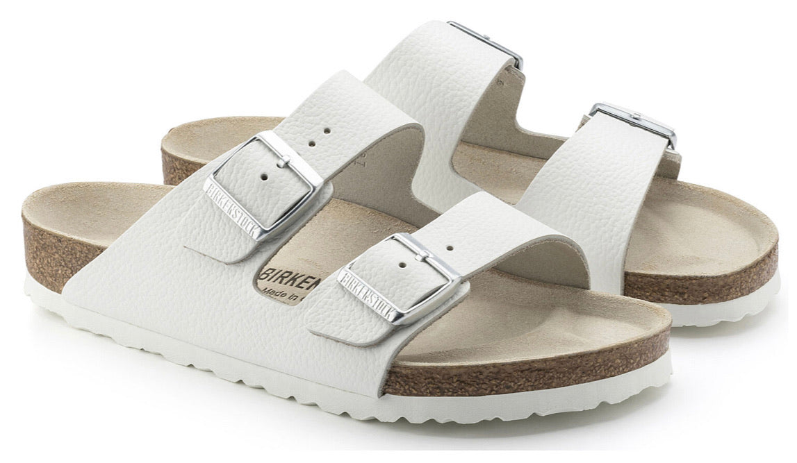 Birkenstock Arizona White Natural Leather Made In Germany