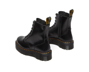 Dr. Martens Jadon Black Smooth Zip Platform Ankle 8 Eyelet Boot