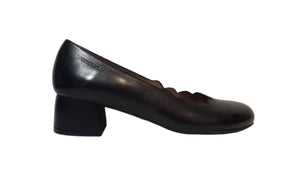 Wonders C-31104 Black Leather Court Shoe Made In Spain