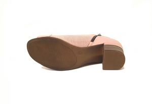 Sala Europe Norwich Skin Light Pink Open Toe Zip Court Shoe Made In Turkey