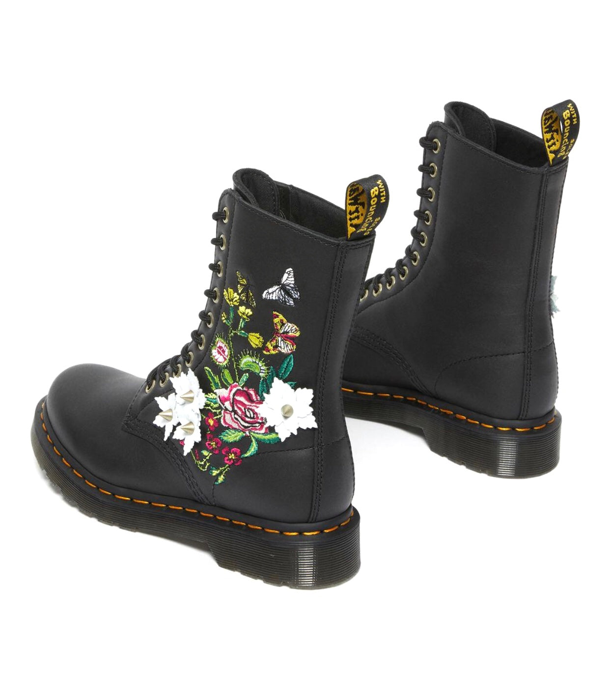 Dr. Martens 1490 Bloom Black Nappa Floral 10 Eyelet Boot