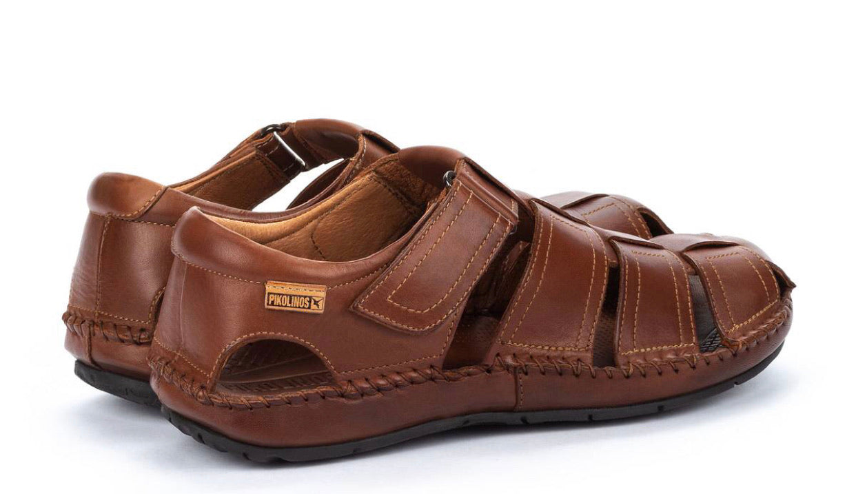 Pikolinos 06J-5433 Cuero Leather Sandals Mens Velcro Made In Spain