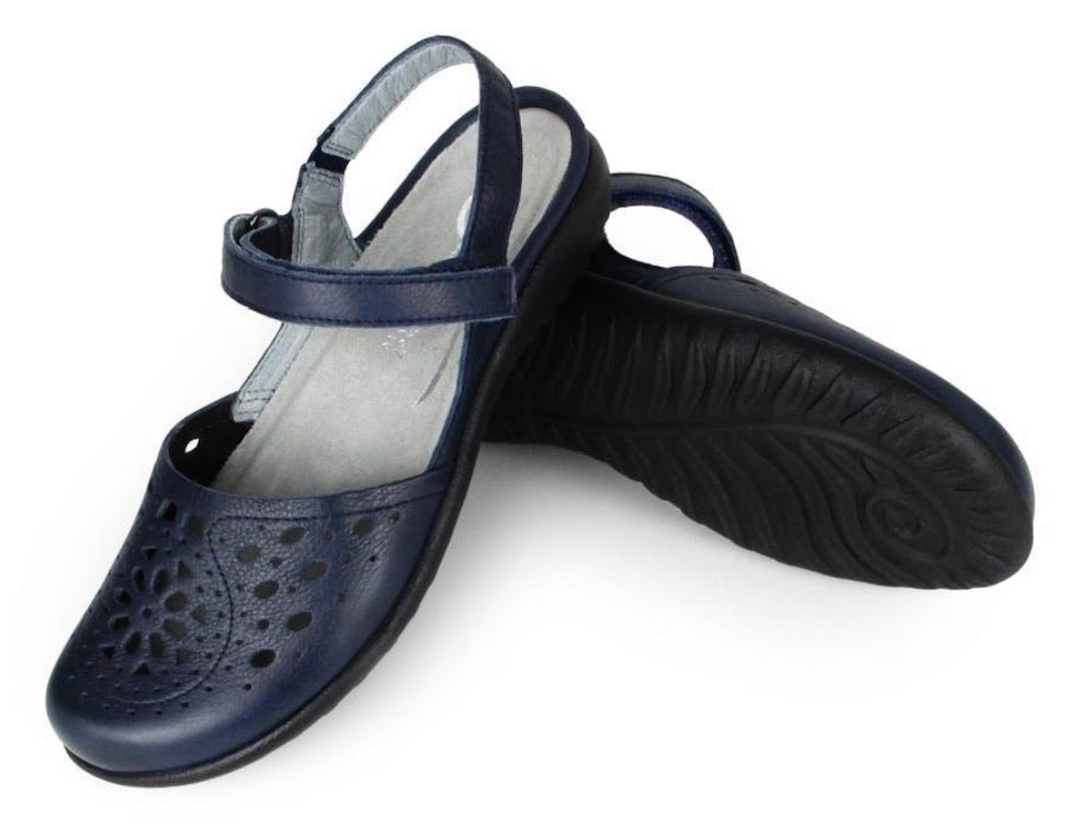 Naot Arataki Soft Ink Navy Blue Leather Ladies Sandals Made In Israel