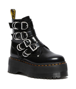 Dr. Martens Jadon Max Hardware Black 4 Strap Zip Platform Ankle Boot