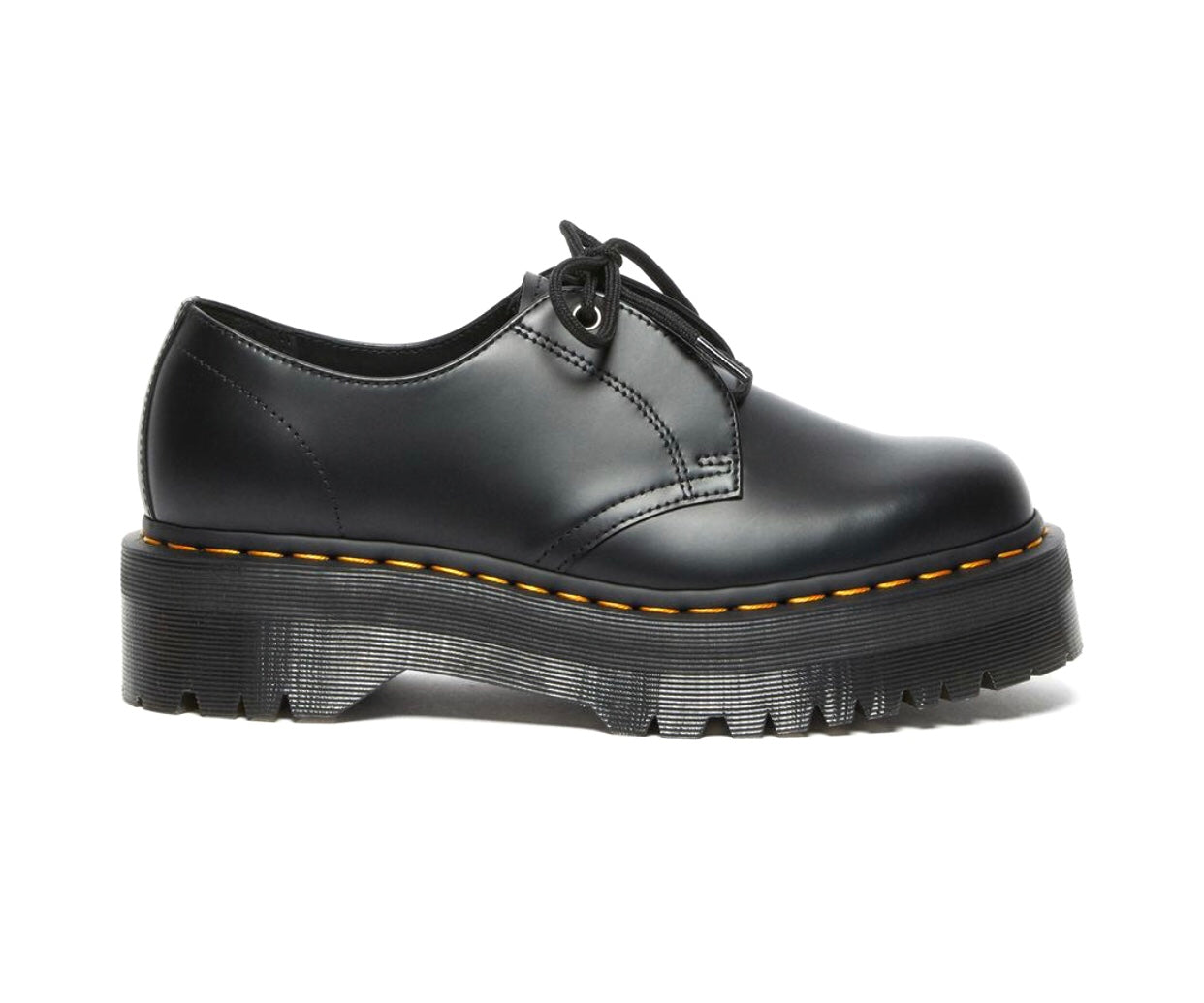 Dr. Martens Jarrick Lo Black Smooth Platform 1 Eyelet Shoe