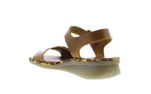 Fly London Comb230Fly Camel Women's Wedges Open Toe Sandals Made In Portugal