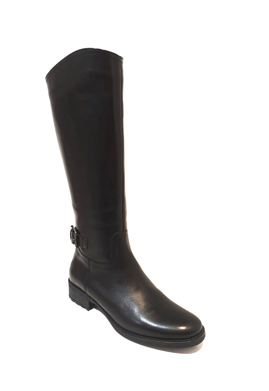 Marco Firenze Papete Black Nero Zip Knee High Boots Made In Italy