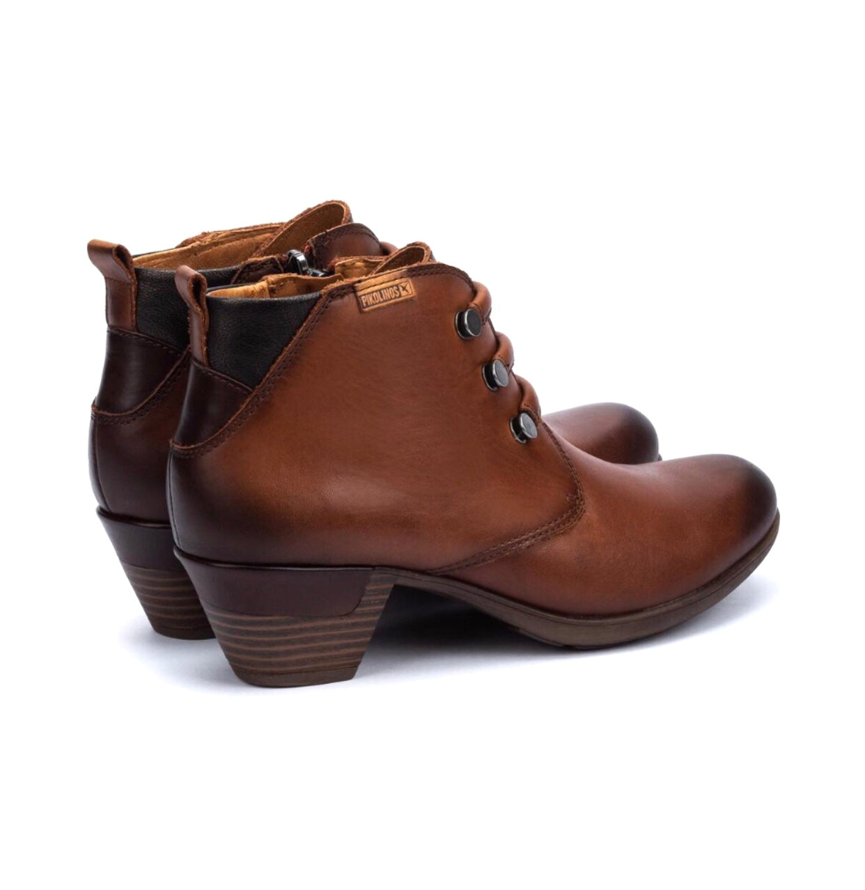 Pikolinos Rotterdam 902-8746 Cuero Light Tan Zip 3 Eyelet Boot Made In Spain