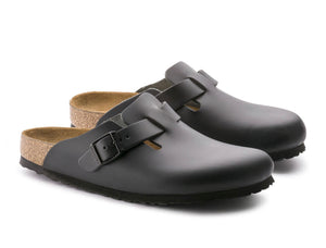 Birkenstock Boston Black Smooth Leather Made In Germany