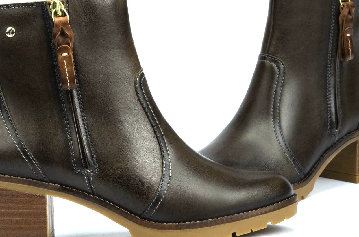 Pikolinos Llanes W7H-8632 Seamoss Zip Ankle Boots Made In Spain