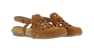 El Naturalista 5063 Wood Light Tan Flats Sandals Made In Spain