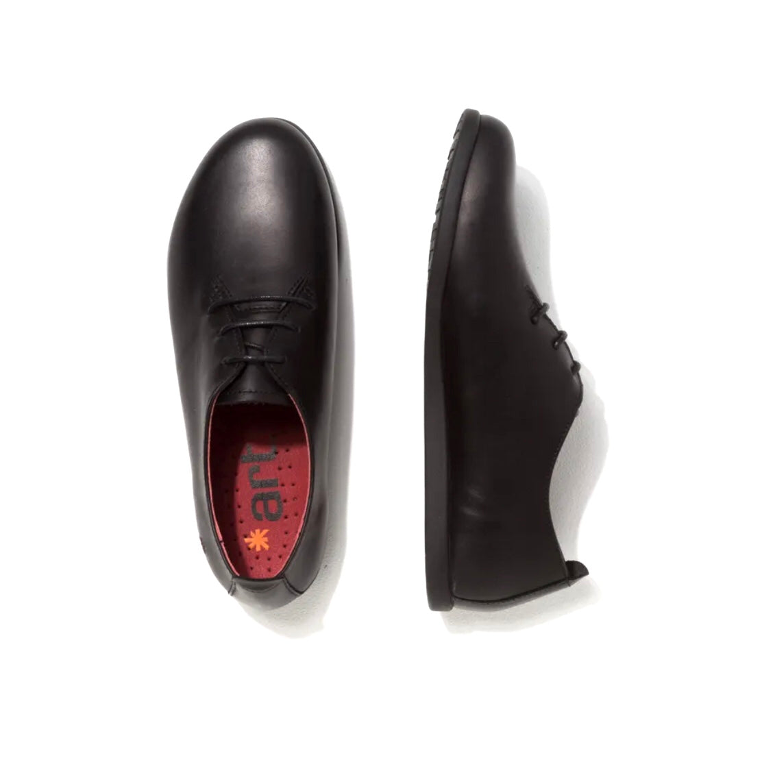 Art 1491 Black Larissa Grass Waxed 3 Eyelet Shoe Made In Spain