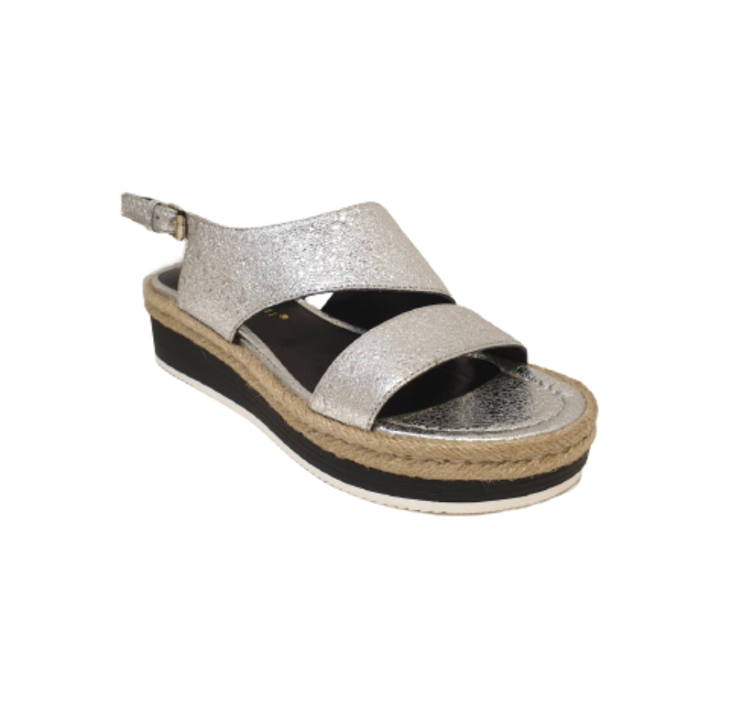 Bruno Premi K0106P Frer Argento Silver Metallic Leather Sandal