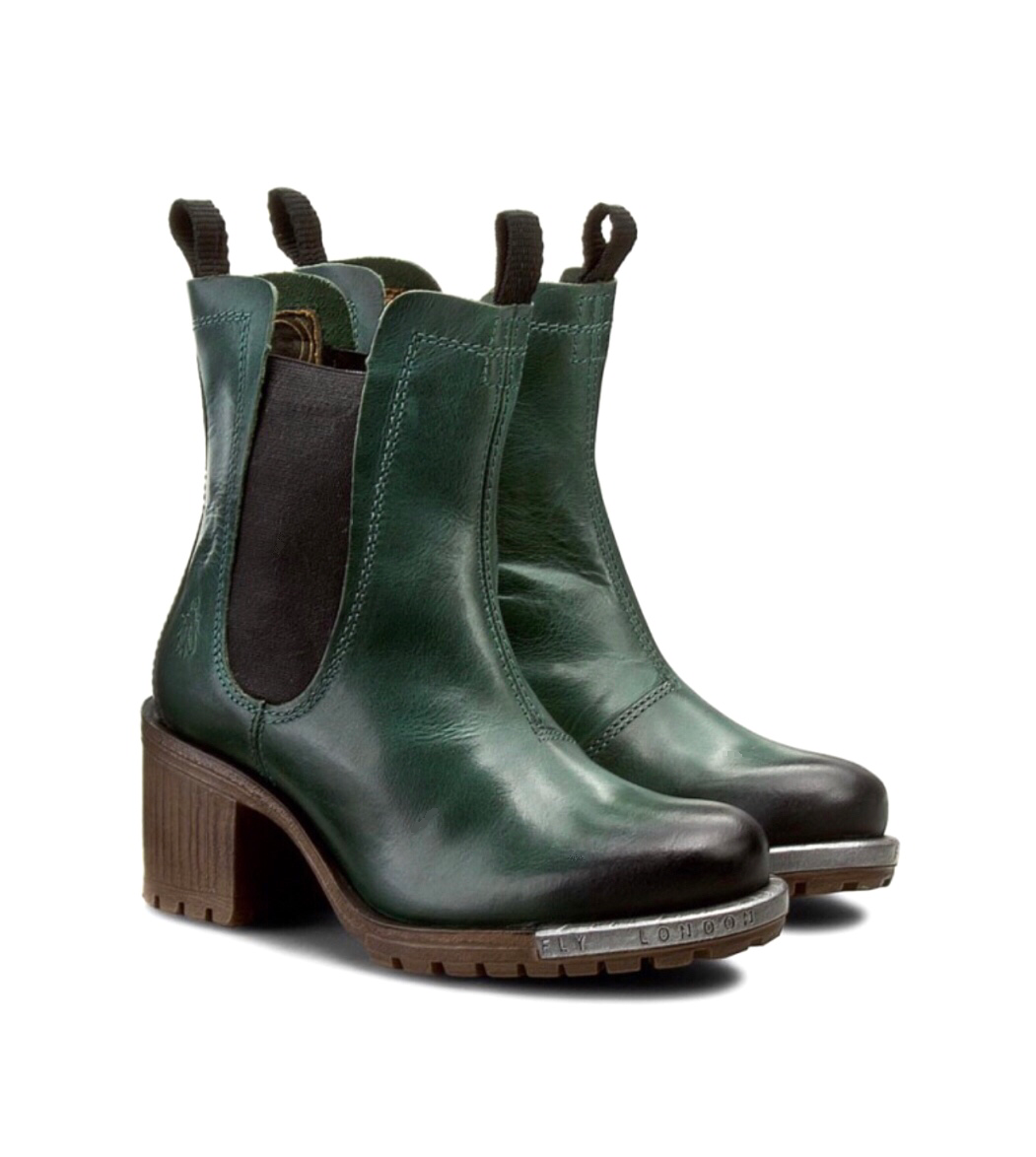 Fly London Luz Petrol Green Pull On Ankle Boot Made In Portugal
