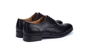 Martinelli 1492-2633EYM Black Empire Leather 5 Eyelet Brogue Made In Spain